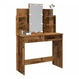 vidaXL Schminktisch mit LED-Leuchten Altholz-Optik 96x40x142 cm