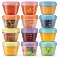 ZGGZHeim 12 Stück kleine Gefrierdosen 117ml mit Deckel,Auslaufsichere Vorratsdosen mit Skalenmarkierung,BPA-frei Mini Frischhaltedosen,stapelbar & wiederverwendbar,Gefrierbehälter für Snacks,Saucen