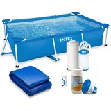 7 in 1 Frame Pool Gartenpool Schwimmbecken Filterpumpe 220 x 150 x 60 cm Intex