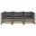 vidaXL Gartensofa mit Kissen 3-Sitzer Grau Poly Rattan