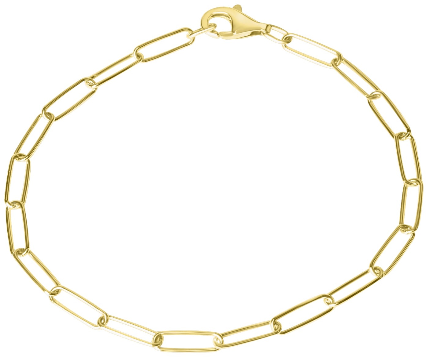 Armband »925/- Sterlingsilber Gliederarmband glanz vergoldet 19 cm«, 32932202-0 gelb