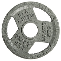 Signature Fitness Hantelscheibe aus Gusseisen für Krafttraining und Gewichtheben, 5,1 cm Mitte, 2,3 kg (einzeln)