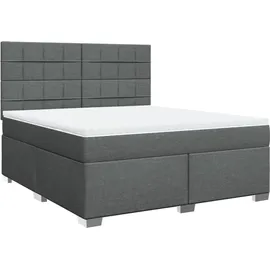 vidaXL Boxspringbett 180 x 200 cm Dunkelgrau