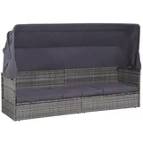 vidaXL Gartenbett mit Baldachin grau