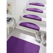 HANSE HOME Fancy – Treppen-Teppich Treppenmatten, Selbstklebend, Stufenteppich, Treppenstufen Lila, ca. 23x65cm 15 Stück,