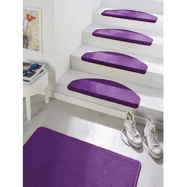HANSE HOME Fancy – Treppen-Teppich Treppenmatten, Selbstklebend, Stufenteppich, Treppenstufen Lila, ca. 23x65cm 15 Stück,