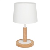tomons Nachttischlampe Dimmbar Holz, Moderne Stil LED Tischlampe, Schreibtischlampe Retro für Schlafzimmer oder im Hotel oder Café - Weiß