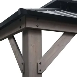 Sunjoy Zedernholz Gazebo Rysy 4,5 x 3,9 m Schwarz/Grau