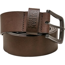 URBAN CLASSICS Leather Imitation Belt Gürtel, Brown, L (120 cm Länge)