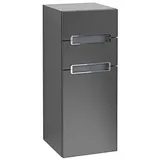 Villeroy & Boch Subway 2.0 Seitenschrank A7121RPD 35,4x85,7x37cm, links, Griff chrom, silbergrau, Black Matt lacquer