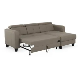 sit&more Ecksofa SIT & MORE "Belluci L-Form", braun (savannah), B:247cm H:85cm T:170cm, Sofas, Ecksofa, inklusive Federkern, wahlweise mit Bettfunktion und Bettkasten