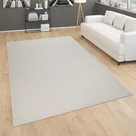 Paco Home & Teppich für Wohnzimmer Einfarbig Kurzflor, Schlicht Und Modern, In Creme, 280x380 cm,