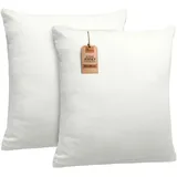 NatureMark Kissenbezug Jersey, Natur/Creme, aus Baumwolle, 80x80 cm, 2 Stück