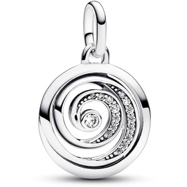 PANDORA ME Dankbarkeit Spirale Medaillon-Charm aus Sterling Silber mit Cubik Zirkonia, Kompatibel ME und Moments Armbändern,793046C01