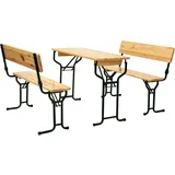 Fun Star Bierzeltgarnitur 3-tlg. Tisch 110 x 50 cm mit Rückenlehne braun