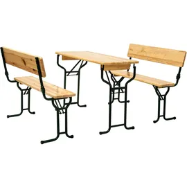 Fun Star Bierzeltgarnitur 3-tlg. Tisch 110 x 50 cm mit Rückenlehne braun