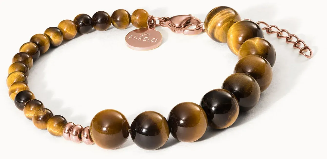 PURELEI Tiger's Eye Armband, verstellbare Länge