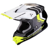 Scorpion VX-16 Evo Air Fusion Motocross Helm, schwarz-weiss-gelb, Größe L