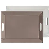 Freeform Wendetablett Tischset zweifarbig 55 x 41 cm Weiß / Taupe