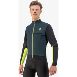 Fahrrad Winterjacke Herren - Cadence BLAU|SCHWARZ|fluoreszierendes Grün XL