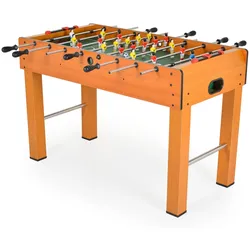Moni Tischfußball 1019A Holz, Handschiebezähler, Kickertisch, 22 Figuren, Soccer braun