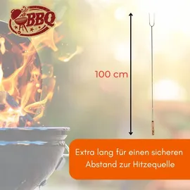 GarPet Grillspieß 100 cm rostfrei schwarz 10er Set