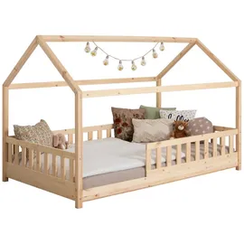 TICAA Hausbett Kay 100 x 200 cm Kiefer massiv weiß