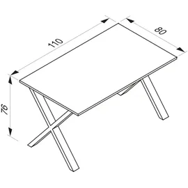 Möbel Kraft Esstisch 110 x 76 x 76 cm mehrfarbig