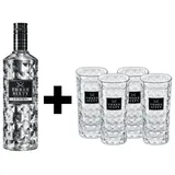 THREE SIXTY Vodka 0,7l 37,5% vol. + 4x THREE SIXTY Gläser 0,3l
