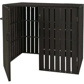 Mendler WPC-Mülltonnenverkleidung HWC-J28 140 x 115 cm schwarz