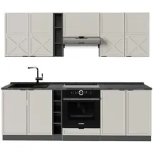 Vicco Küchenzeile Fame-Line 235 cm GrauBeige