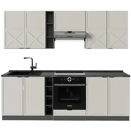Vicco Küchenzeile Fame-Line 235 cm GrauBeige