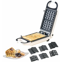 Rosenstein & Söhne 6in1-Snack-Maker, auswechselbare Formen, antihaftbeschichtet, 700 Watt