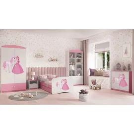 raumhirsch furniture Kinderbett mit Motiv Pferd 80 x 160 cm Holzwerkstoff rosa