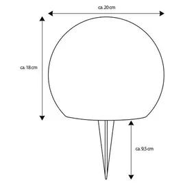 Bonetti Kugelleuchte Kunststoff Ø 20 cm inkl. Erdspieß weiß