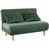 loft24 Daybett Manja, Tagesbett Schlafsofa Sofa mit Samtbezug im modernen Design grün 125 cm x 98 cm x 75 cm