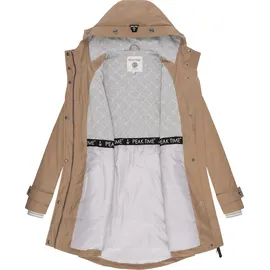 Peak Time Damen Regenjacke Regenmantel Jacke wasserdicht mit Kapuze L60042 Beige22 Gr. XS - XS