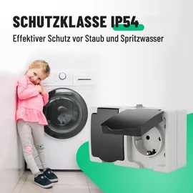 greate Aufputz Steckdose 2fach Grau 6 St.