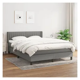 vidaXL Boxspringbett 140 x 200 cm Dunkelgrau
