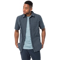 Jack Wolfskin Hot Springs M Shirt Shortsleeve, Night Blue Checks, L EU