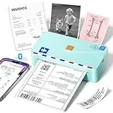 Phomemo Mini Drucker - M04AS Thermodrucker 15-110mm Druckbreite, 300DPI Versand Etikettendrucker, Kompatibel mit iOS & Android, für Scrapbook Zubehör, Fotos, Notizen, Quittungen, Versand Etiketten