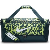 Nike Unisex Trainingstasche Nk Brsla M Duff - 9.5 Cat AOP, Deep Jungle/Lt Lemon Twist/White, FB2827-328, MISC