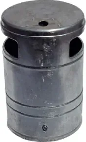 Schake Abfallbehälter 40l, + Ascher Ø 340mm Höhe 530mm, + Standpfosten