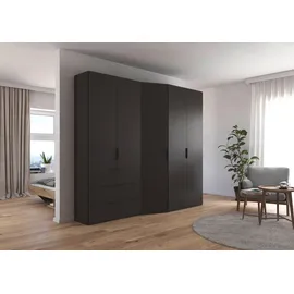 Rauch Drehtürenschrank WAVE 247 x 222 x 60 cm Grau/Schwarz