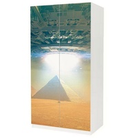 MyMaxxi Möbelfolie Schrankaufkleber Pax Ufo über den Pyramiden 100 cm x 201 cm