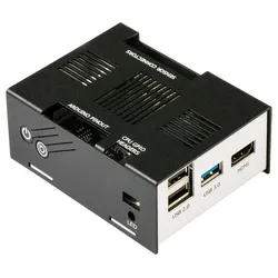 KKSB Gehäuse für LattePanda V1, GPIO Zugang, Aluminium, pulverbeschichtet, schwarz/weiss
