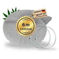 Komplett Set Grow Abluft Schlauch + Schellen 100mm 6m für Grower Growbox Growzelt Box Zelt Zubehör