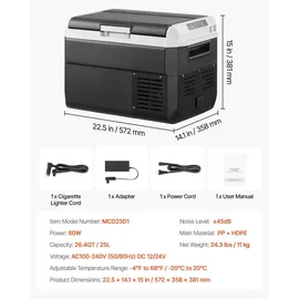 Vevor Kompressor Kühlbox 25 l