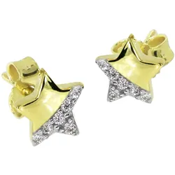 Paar Ohrstecker OSTSEE-SCHMUCK "Ostsee-Schmuck Ohrstecker Stern Ohrstecker Stern", gelb, Ohrringe, Damen, 6 x 6mm, Gelbgold 333