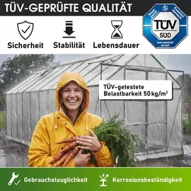 Brast Gewächshaus Aluminium Silber HKP 6 mm 5,89 m2